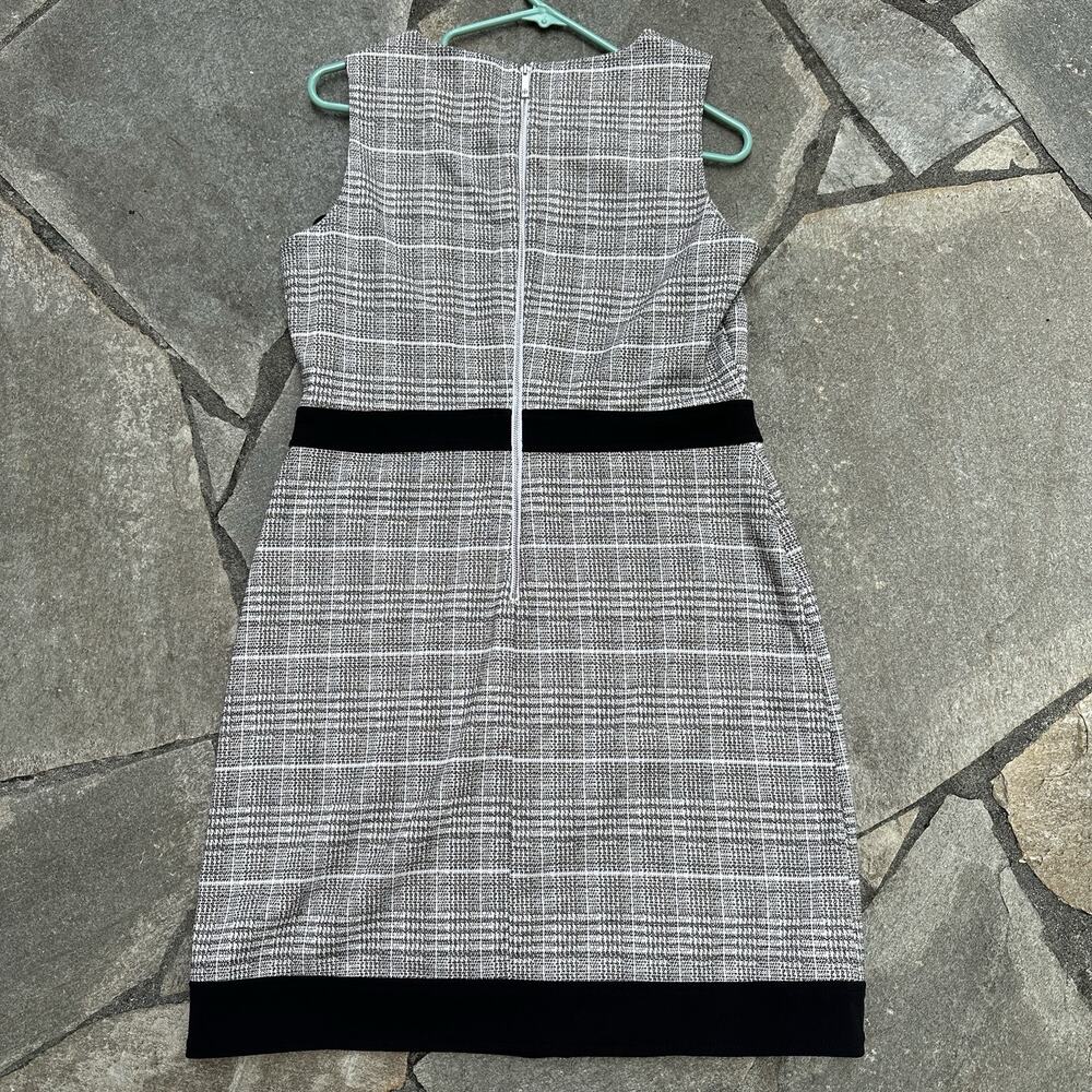 Tommy Hilfiger Dress Womens 10 Gray Plaid Sheath Career Office Glen Check - Picture 3 of 16